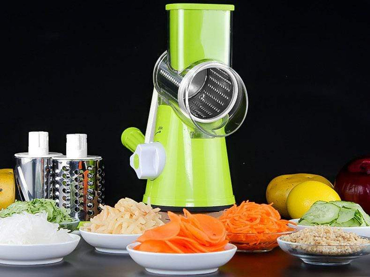 Drum Cutter TableTop Drum Grater | Manual Vegetable Cutter Slicer & Grater | Multi-Functional Kitchen Gadget ( Random Color