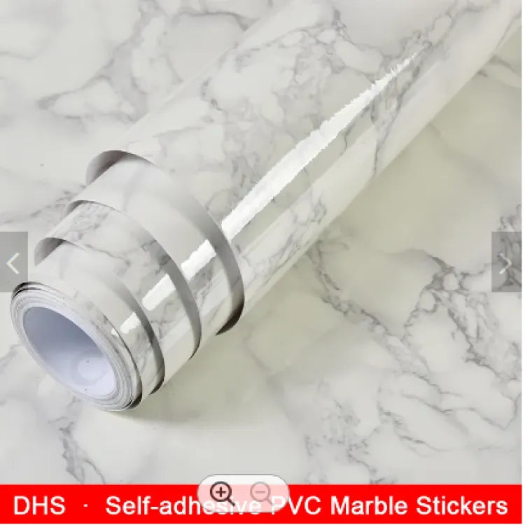Self Adhesive White Marble Sheet for Kitchen - Anti Oil and Heat Resistant Wallpaper R