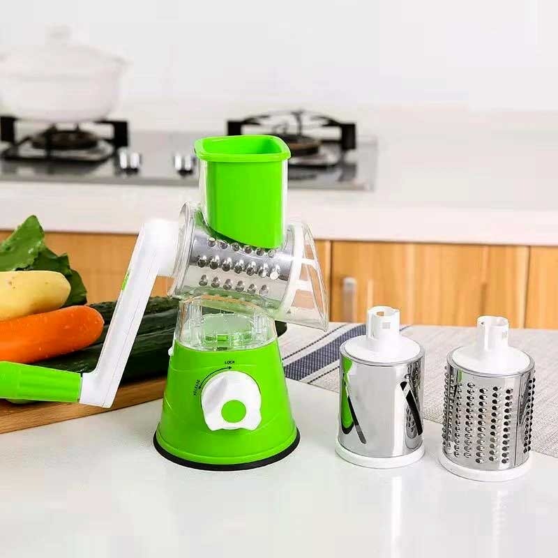 Drum Cutter TableTop Drum Grater | Manual Vegetable Cutter Slicer & Grater | Multi-Functional Kitchen Gadget ( Random Color