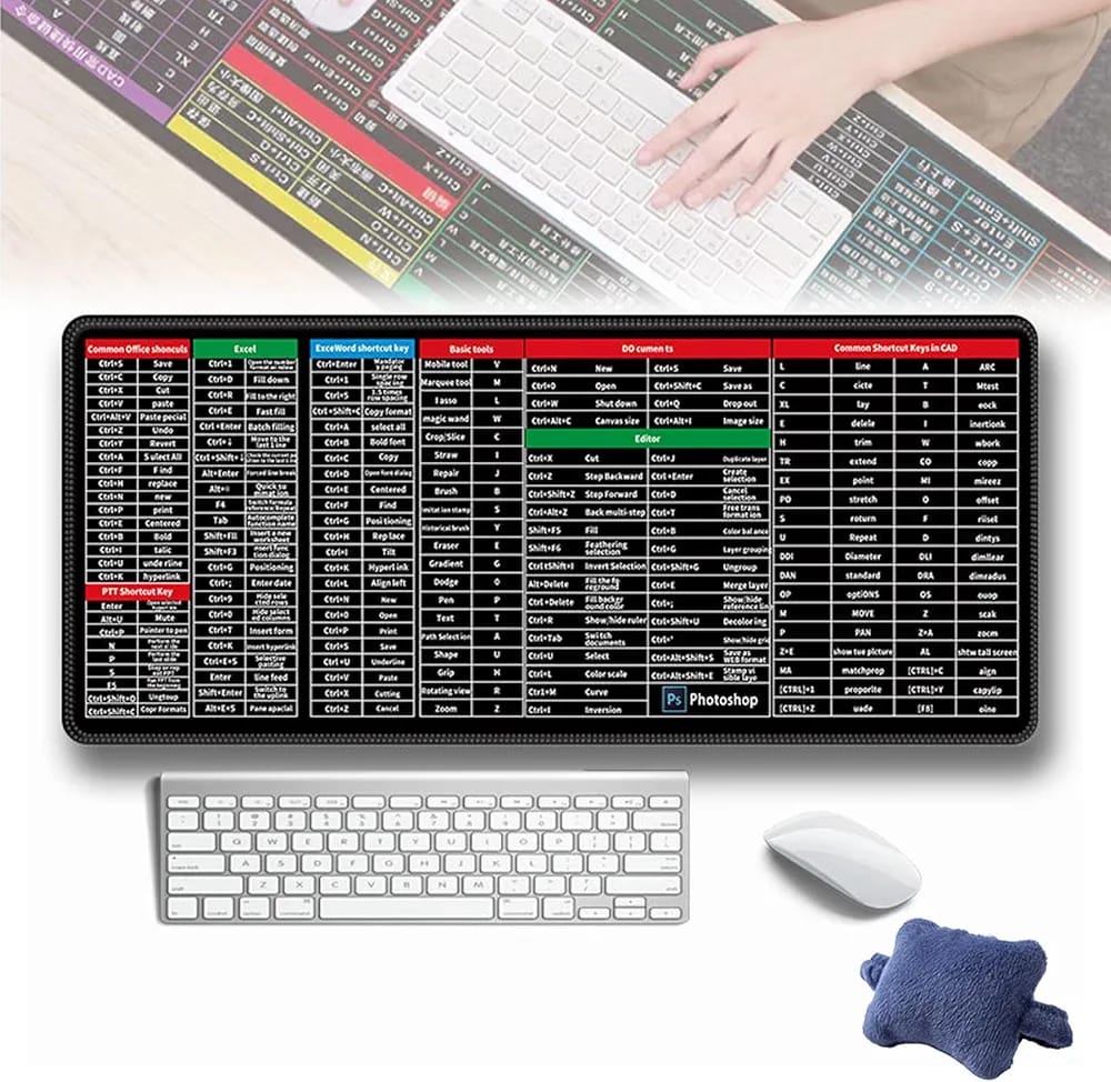 Shortcut Keyboard MAT Office PS Lock Edge CAD/WO/AI/Excel/CDR/PPT Keyboard Table Mat Consignment
