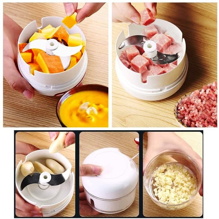 Mini Food Chopper – Hand-Powered Meat Grinder, Mincer, Mixer & Blender for Fruits, Vegetables, Nuts, and Meat | Powerful & Portable Kitchen Tool Rs 276