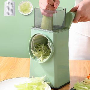 Vegetable Cutter Multifunctional Manual Rotary Cheese Grater Shredder - Wider Hopper Round Mandolin Drum Slicer Cutter for Kitchen (random color )